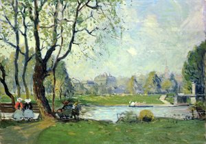 O Jardim Público de Boston na Primavera (óleo a bordo)