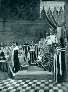 Henry VI abrindo o parlamento com sua mãe de Arthur David McCormick