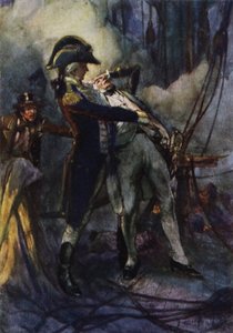 Nelson gravemente ferido no Nilo, o capitão Berry pegou em seus braços enquanto ele caía de Arthur David McCormick