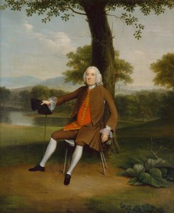 Retrato de um cavalheiro sentado (óleo sobre tela) de Arthur Devis