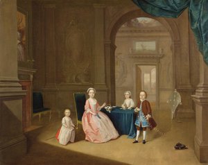Retrato de um grupo de crianças, c.1743 (óleo sobre tela) de Arthur Devis