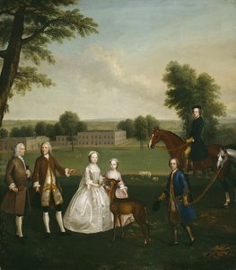 Thomas Lister e família em Gisburne Park, 1740-41 de Arthur Devis