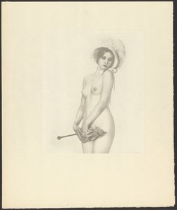 [Nu feminino com chapéu e guarda-sol].
