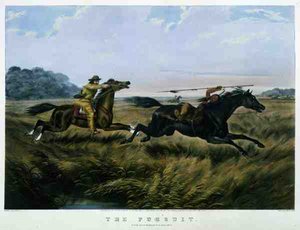 The Pursuit, pub. por Currier & Ives de Arthur Fitzwilliam (after) Tait