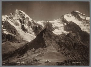 Vista do Mönch e do Jungfrau nos Alpes Berneses Panorama do Jungfraukette (título da série) de Arthur Gabler