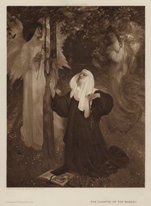 O Cloister ou o Mundo? (litho) de Arthur Hacker
