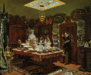 Interior da sala de coleção de Monsieur Sauvageot, 1856 de Arthur Henri Roberts