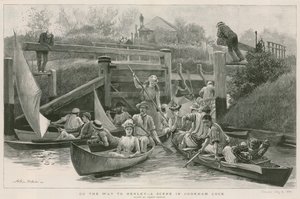 A caminho de Henley - uma cena em Cookham Lock de Arthur Hopkins