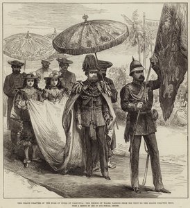 O Grande Capítulo da Estrela da Índia em Calcutá, o Príncipe de Gales passando de sua Tenda para a Tenda do Grande Capítulo de Arthur Hopkins