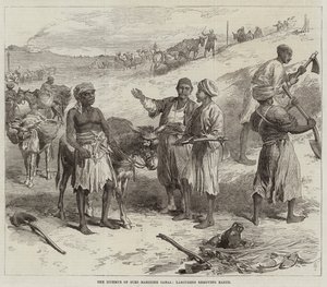 O Istmo do Canal Marítimo de Suez, trabalhadores removendo a Terra de Arthur Hopkins