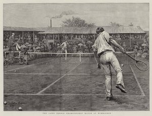 A partida do campeonato do tênis do gramado em Wimbledon