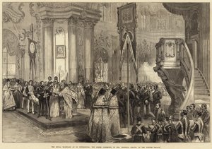 O casamento real em São Petersburgo, a cerimônia grega, na Capela Imperial do Palácio de Inverno