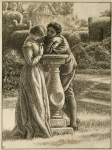 O Dial, do século 19 (caneta e tinta no papel) de Arthur Hughes