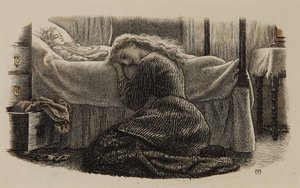 A morte da criança mais nova, c.1865 (tinta sobre papel) de Arthur Hughes