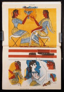 Reprodução dos frescos de Sir Arthur John Evans, The Palace of Minos at Knossos, edição de 1921