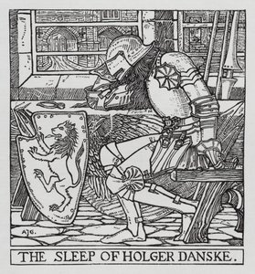 Hans Christian Andersen: Holger Danske (litografia) de Arthur Joseph Gaskin