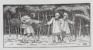 Hans Christian Andersen: O monte Elfin (litho) de Arthur Joseph Gaskin