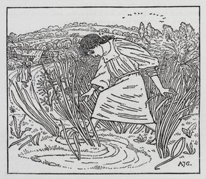Hans Christian Andersen: A rapariga que pisou no pão (litho) de Arthur Joseph Gaskin