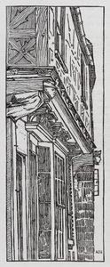 Hans Christian Andersen: A Casa Antiga (litho) de Arthur Joseph Gaskin