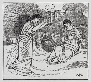 Hans Christian Andersen: A História de uma Mãe (litho) de Arthur Joseph Gaskin