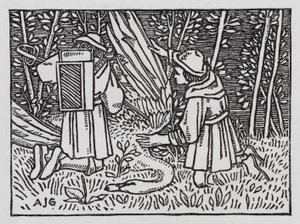 Hans Christian Andersen: O Companheiro de Viagem (litho) de Arthur Joseph Gaskin