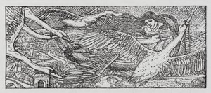 Hans Christian Andersen: Os Cisnes Selvagens (litho) de Arthur Joseph Gaskin