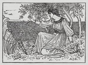 Hans Christian Andersen: Os Cisnes Selvagens (litho) de Arthur Joseph Gaskin