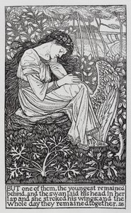 Hans Christian Andersen: Os Cisnes Selvagens (litho) de Arthur Joseph Gaskin
