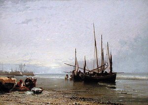 Luggers on the Beach em Treport