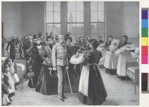 O imperador Francisco José com a sua comitiva