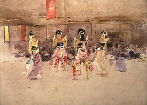 Bailarinos Javaneses (aguarela sobre papel) de Arthur Melville
