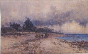 sem título (coleta de algas marinhas antes da tempestade, praia de Sandringham) de Arthur Merric Boyd