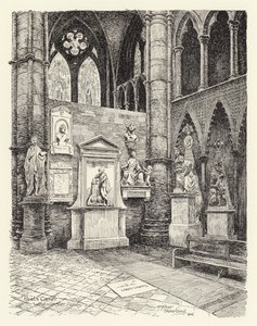 Canto dos Poetas, Westminster (litografia) de Arthur Moreland