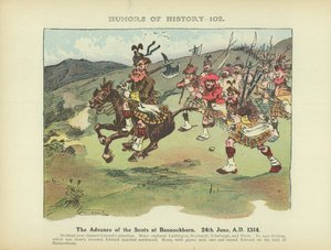 O avanço dos escoceses em Bannockburn. 24 de junho, 1314 d.C. (litografia a cores) de Arthur Moreland