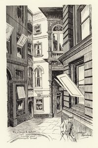 O George e o Abutre de George Yard, Lombard Street (litografia) de Arthur Moreland