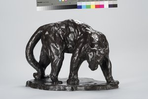 Grande Puma Cheirando Pista de Boi de Arthur Putnam