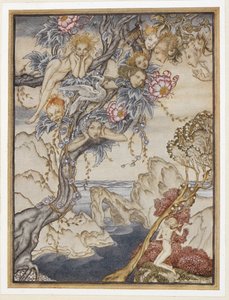 ACT III: Cena II, linha 144
A ilha está cheia de ruídos, sons e ares doces, que dão prazer e não magoam. de Arthur Rackham