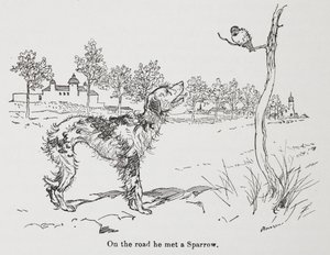 Um cão e um pardal. de Arthur Rackham