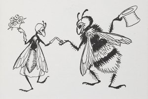 Uma mosca e uma abelha a casar. de Arthur Rackham
