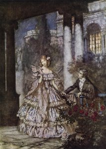 Anúncio para o sabão Cashmere Bouquet da Colgate, vencedor de um prêmio do Art Directors "Club de Nova York em sua exposição de arte publicitária de 1924 de Arthur Rackham