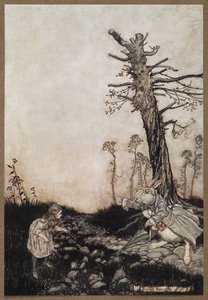 Alice e o coelho branco de Arthur Rackham