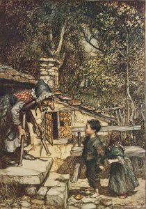 All at Once the Door Opened and an Old, Old Woman, Supporting Herself on a Crutch, Came Hobbling Out