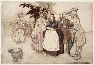 "Todos ficaram espantados.", de Rip Van Winkle por Washington Irving, pub. 1910 (cor litho) de Arthur Rackham