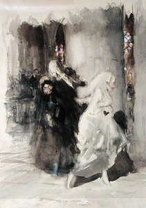 No Casamento (aguarela sobre papel) de Arthur Rackham