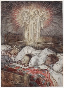 Crianças a dormir e a sonhar de Arthur Rackham