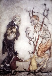 Conto de Natal de Charles Dickens (1812 - 1872), ilustração de Arthur Rackham (1867-1939) de Arthur Rackham