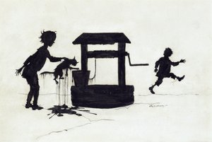 Ding Dong Bell, ilustração de mamãe ganso: The Old Nursery Rhymes, publicado em 1913 (caneta & tinta) de Arthur Rackham