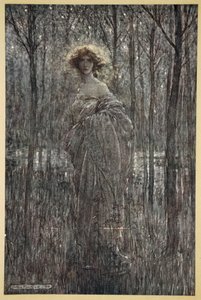 Fair Helena, que mais recebe a noite Do que todos os seus olhos e olhos de luz, ilustração de &39;Sonho de Noites de Verão&39;, de William Shakespeare, 1908 de Arthur Rackham