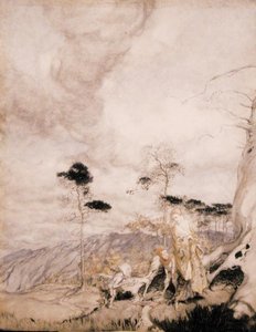 Vendedores de Ovos de Fada (aquarela com caneta e tinta sobre papel) de Arthur Rackham