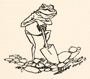 Sapo com uma pá de Gullivers Travels por Jonathan Swift de Arthur Rackham